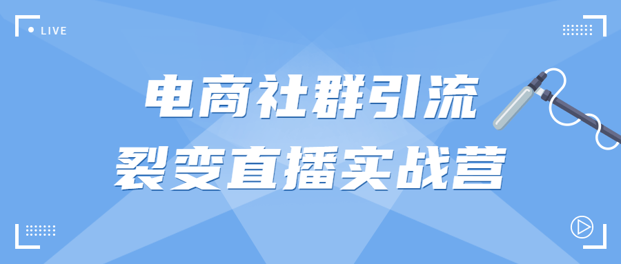 电商社群引流裂变直播实战营-全面游戏