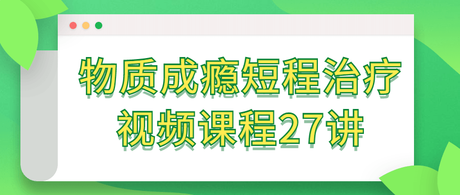 物质成瘾短程治疗视频课程27讲-全面游戏